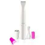 AGARO Rechargeable 3-in-1 Multi Trimmer For Women, Multipurpose Hair Remover for Women, Face, Leg, Eyebrow, Underarms, Bikini Trimmer, 60 minutes Runtime, White.