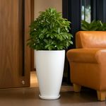 TrustBasket Blossom 18 Inch Solid White Flower Pot| Lightweight & Durable for Indoor/Outdoor | for Big Size Plants/Flower | Flower Pot for Living Room | Big Planters for Home Decor & Garden