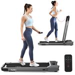 REDLIRO Under Desk Treadmill 2 in 1 Walking Machine Portable Space Saving Fitness Motorized Folding Treadmill Electric for Home Office Workout Indoor Exercise Machine Physical Training (Metal)