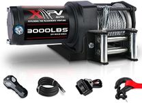 XPV AUTO 3000 lb 12V DC Electric Winch Waterproof Winch for UTV ATV Boat with Both Wireless Handheld Remote and Corded Control Recovery Winch Steel Cable