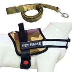 PAYTON PERRY Customized Dog Harness with Leash | Dog Harness with Name | Personalized Dog Vest Harness, No Pull, Adjustable (Large, Army, Recommended for 24-35KG Dogs)