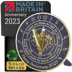 Anniversary Sundial Gift For Any Wedding Anniversary -Love Is 2023- Recycled Metal Home Decor/Garden Present Idea HandMade In The UK For Parents, Grandparents, Friends, Couples Years Of Marriage