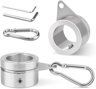 BonyTek 2 Pack Aluminum Alloy Flag Pole Rings, 360 Degree Rotating Flagpole Flag Mounting Rings Spinning Flag Pole Kit with Carabiner for 0.75-1.00 Inch Diameter Flagpole (Φ 1 inch, Silver)