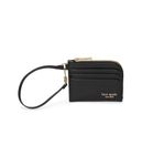 kate spade new york Devin Saffiano Leather Coin Card Case Wristlet, Black, Black, One Size