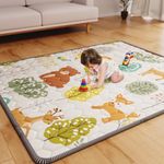 ieBabay Baby Play Mat 71" X 59", Thicken Soft Baby Mat for Floor, Extra Large Cushioned Baby Crawling Mat Activity Playmats for Babies,Toddlers, Infants, Play & Tummy Time (Fox)