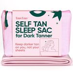 Tan Fan Self Tan Sleep Sac for Dark Tanner - Keep Sheets Clean from Dark Tan Stains - 100% Cool Silky Poly - Thicker Bottom - Lightweight Top - Won’t Rub or Absorb Tanner - Roomy Foot Openings (Pink)