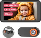 LUCKVIEW Car Camera for Baby, 5.2” 1080P Screen Baby Car Camera with Full-Color Night Vision, 360°Rotating Adjustable Car Baby Camera, Full Crystal Clear View for Back Seat Rear Facing (BM2)