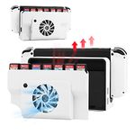 GLDRAM Cooling Fan for Nintendo Switch OLED Dock, Cooler Replacement Dock Accessories with Blue Light for 2021 OLED Dock HEG-007, with Type-C Cable, ABS Cooling Dock with Game Card Slot