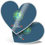 2 x Heart Stickers 15 cm - Save The Planet Climate Change Environment Fun Decals for Laptops,Tablets,Luggage,Scrap Booking,Fridges, 46280