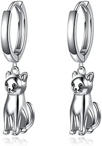Pendientes de gato de plata esterlina joyas para mujeres adolescentes regalos para niñas