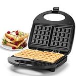 Aigostar 2 Slice Waffle Maker Iron with Non-Stick Plates, Belgian & American Waffle Machine for Desserts and Savoury Snacks, Cool Touch Handle with Locking Latch, Indicator Lights, 750W - Sweet