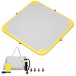 GONFLABLE Inflatable Floating Dock for Adult, 6x6ft Inflatable Water Platform Raft with Air Pump& Storage Bag, Floating Island Mat for Pool Lake Beach Ocean (Yellow, 6 x 6ft)