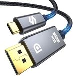 Silkland USB C to DisplayPort 1.4 Cable [8K@60Hz, 5K@60Hz, 4K@144Hz/120Hz, 2K@240Hz] Thunderbolt 3/4 to DP 1.4 Cable 32.4Gbps, Compatible for Mac Studio, 2021 MacBook Pro M1, XPS 15