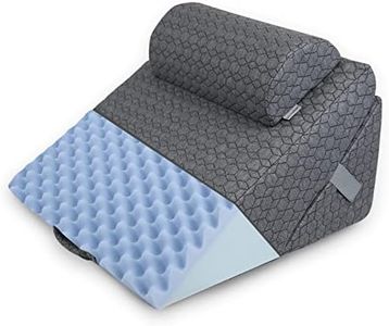 WONDERPEDIC Massage Memory Foam Adjustable Folding Orthopedic Bed Wedge Pillow for Legs and Back Pain with Extra Ergonomic Pillow,Grey