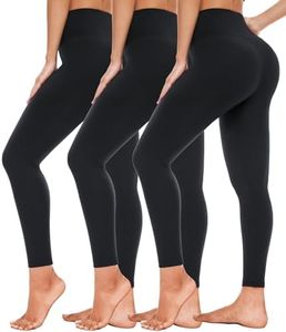 High Waisted Leggings for Women-Womens Black Seamless Workout Leggings Running Tummy Control Yoga Pants