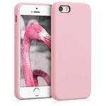 kwmobile Case Compatible with Apple iPhone SE (1.Gen 2016) / iPhone 5 / iPhone 5S Case - TPU Silicone Phone Cover with Soft Finish - Vintage Pink
