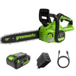 Greenworks GD24CS30K4 Cordless Chainsaw with Brushless Motor, 30cm Bar Length, 7.8m/s Chain Speed, Auto-Oiler, Kickback Protection, 24V 4Ah Battery & Charger, 3 Year Guarantee
