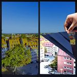 One Way Privacy Window Film,Premium PET Material,Daytime Reflective Heat Control Anti UV Door Sticker,Window Tint for Home Office Living Room,Neptune Blue,35.4 Inch x 16.4 Feet