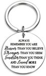 Inspirational Christmas Gift Keychain for Daughter Son Friends Graduation Birthday Valentine Gift for Boys Girls Kids You are Braver Encouragement Gift for Women Men Nurses Students