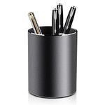 VAYDEER Metal Pen Holder Round Aluminum Desktop Organizer and Cup Storage Box for Office,School,Home and Kids 3.9×3.1 inch (black)