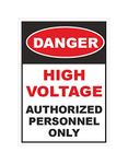 Danger High Voltage Authorized Person Only Sticker (Pack of 10)