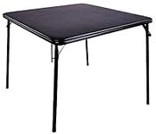 Signature Square 36-Inch Folding Card Table Collapsible Legs for Portability and Storage Vinyl Upholstery