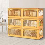 Stacked Storage Boxes with Lids Handles Foldable Organiser Boxes Clothes Container Bins Plastic Toy Book Camping with Wheel 5 Sides Open 28L