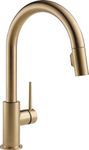 Delta Faucet Trinsic Gold Kitchen Faucet, Kitchen Faucets with Pull Down Sprayer, Kitchen Sink Faucet, Gold Faucet for Kitchen Sink with Magnetic Docking Spray Head, Champagne Bronze 9159-CZ-DST