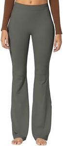 Sunzel Sunzfly Flare Leggings for Women with Scrunch Butt Lifting No Front Seam Yoga Pants with Wide Leg for Workout Gym, Kambaba, Medium