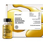 Brillare Onion Hair Oil Shots with Bakuchiol & Coconut Hair Oil for Hair Fall Control, Reduces hair fall, 100% Natural Hair Oil, (6ml *8 Vials)