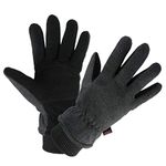 Winter Gloves Suede Leather Warm Glove Thermal Fleece for Driving Cycling Skiing Hands Warmer in Cold Weather for Women and Men Large Gray