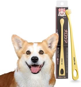 MIND UP Dog Toothbrush with 15° Angled Handle, Flat Head Design for Easy Brushing, Soft Type, Pet Toothbrush for Daily Dog Teeth Care, Made in Japan