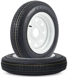 2PCS 4.80-12 4.80x12 480-12 Trailer Tires with 12 inch Rims, 2 Pack 4.80 12 Tires 4 Lug on 4 inch, Center Bore 2.83", 6PR, Muti Function Lawn Mower Tire & Tractor Turf Tire & Boat Tire