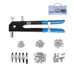 Toprema 126pcs Rivet Nut Tool Kit Set Blind Rivet Nut Hand Riveter Gun Wrench Threaded Insert Rivnut Nutsert M3/M4/M5/M6/M8