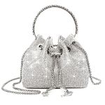 Rhinestone Purses for Women Bling Rhinestone Bag Shiny Silver Purse Evening Bag Sparkly Clutch Purses for Women