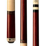 Lucasi Custom Rengas and Curly Maple Pool Cue with Bocote Banded Rings, 18-Ounce