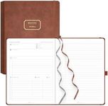 EMSHOI Meeting Notebook for Work with Action Items - 320 Pages, B5 Project Planner, Hardcover Meeting Agenda/Minutes Journal Organizer for Women Men, Note Taking, Office Business, 19 x 25cm, Coffee