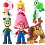 Mario Figures 6 Pack Mario Bros Toys Set Eco-Friendly PVC Mario Action Figures Gift for Kids Ages 3+, Movie Fans, Collector (4-6 Inch)