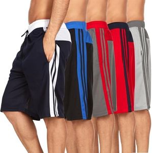 DARESAY 5 Pack Mens Shorts – Men's Activewear Performance Athletic Shorts with Pockets for Basketball Gym Sports Training – Up to 3XL