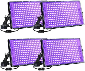 MEEKBOS 4 Pack 150W LED Blacklight, UV Black Lights for Glow Party, IP65 Waterproof Outdoor UV Floodlight for Black Light Party,Body Painting,Fluorescent Painting,Birthday Parties,Halloween