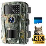 Coolifepro 4K 48MP Trail Camera, Wildlife Camera with Night Vision Motion Activated 940nm No Glow IR LEDs, 100° Wide Angle, IP66 Waterproof, Wildlife Camera with 32GB Card for Nature Wildlife Scouting