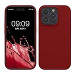 kwmobile Case Compatible with iPhone 15 Pro Max Case - Slim Soft TPU Silicone Cover - Rhubarb Red