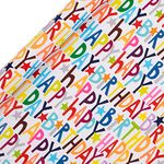 Glick RPS117 Luxury Roll Wrap, Multi-coloured Happy Birthday Wrapping Paper, Perfect for Gift Wrapping, Birthday Multi-coloured Wrapping Paper, Wrapping Paper Birthday, 4M x 700MM