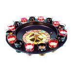 Straame Roulette Drinking Game for Parties, 16 Numbered Black and Red Glasses Sturdy Roulette Spinning Game Set - Securely Package - 2 Metal Balls Included (1)