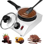 ROCEEI 1 Set Chocolate Boiler Pot Electric Heating Chocolate Melting Tempering Machine with 1 Silicone Spatula Boiler for Chocolate Melting Aluminum Boiler for Chocolate Candy (Single Pot)