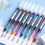 M&G 8 PCS Colored Gel Pens Rolling Ball Pens Quick Dry Ink 0.5 mm,Multi-colored Ink Pens Fine Point Smooth Writing for Note Taking, Office School