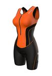 Sparx Women Triathlon Suit Tri Short Racing Cycling Swim Run, Orange, X-Large