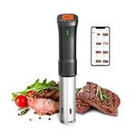 INKBIRD ISV-200W WIFI Sous Vide Cooker, 2.4G Sous Vide Machine with APP Control, 1000 Watts Immersion Circulator with APP Recipes Timer Alarm Mobile Notification, 3D Water Fast Heating Ultra-Quiet