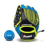 Franklin Sports Kids Baseball Glove - NeoGrip Boys + Girls Youth Tball Glove - Toddler + Youth Teeball, Baseball + Softball Mitt - Left Hand Throw - 9.0"