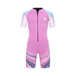 ZCCO Kids Wetsuit 2.5mm Childrens Shorty Wetsuit Neoprene Thermal Swimsuit,Youth Boys Girls One Piece Wet Suits (Pink，M)